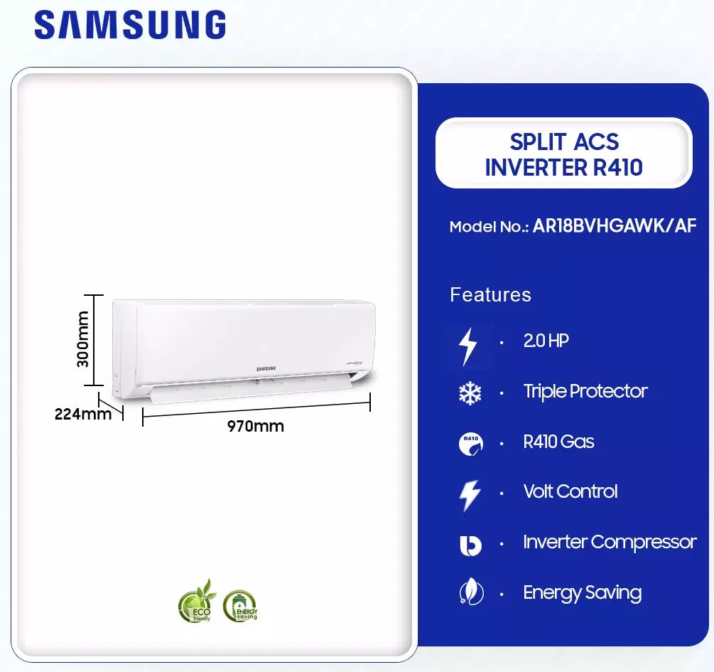 Samsung 2.0HP R410 Split Inverter Air Conditioner | AR18BVHGAWK/AF