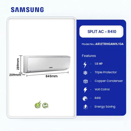 Samsung 1.5HP R410 Split Non-Inverter Air Conditioner | AR12TRHGAWK/GA