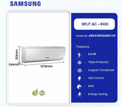 Samsung 2.5HP R410 Split Non-Inverter Air Conditioner | AR24CRHGAWK/AF