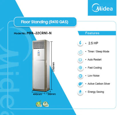 Midea 2.5HP Floor Standing Non-Inverter Air Conditioner | MPA-22CRN1-N
