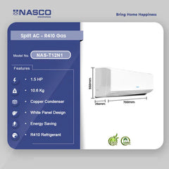Nasco 1.5Hp R410 Split Air Conditioner | NAS-T12N1