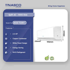 Nasco 2.5HP R410 Split Air Conditioner | NAS-T24N1