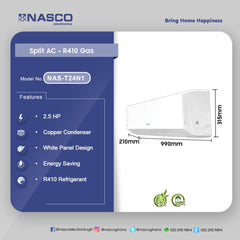 Nasco 2.5HP R410 Split Air Conditioner | NAS-T24N1
