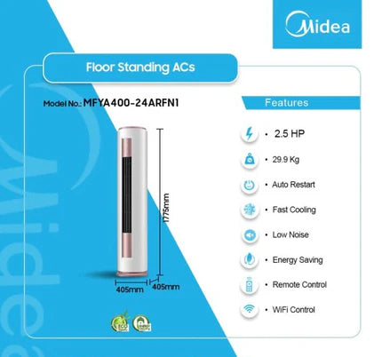 Midea 2.5HP Floor Standing Inverter Air Conditioner | MFYA400-24ARFN1